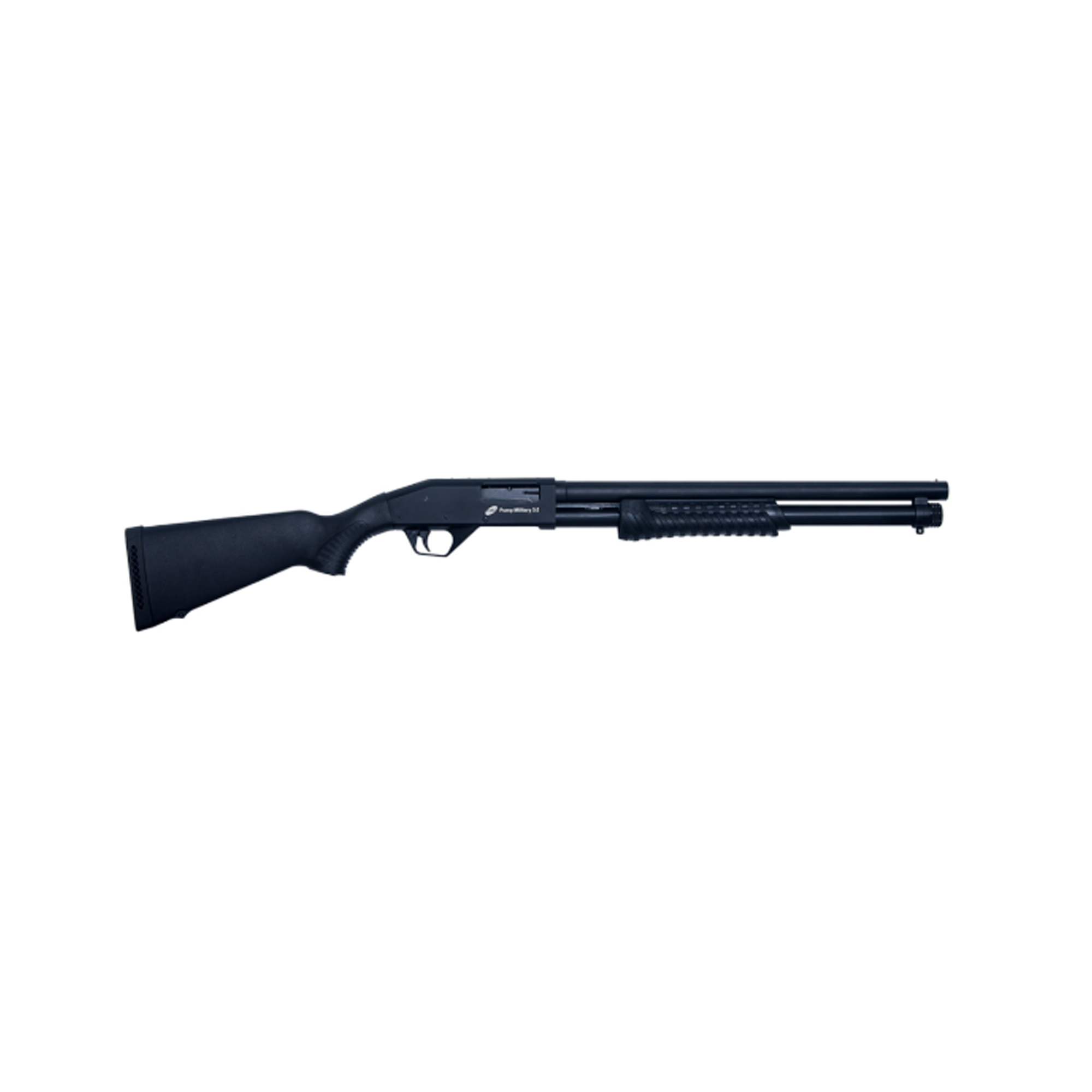 Calibre .12GA <br>Modelo: Pump Military 3.0 <br>Sistema de funcionamento: Repetição  <br>Capacidade de 7+1 disparos